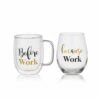 Deals ✨ Mikasa® Double Wall Mug and Stemless Wine Glass Set of 2, Work Sentiment 🔥 2 Deals ✨ Mikasa® Double Wall Mug and Stemless Wine Glass Set of 2, Work Sentiment 🔥 -Mikasa Sales 2023 stemless set of 2 work wine glass and glass mug 5281856 1