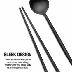 Promo 💯 Studio Nova Black Chopsticks and Spoon Set 🎁 -Mikasa Sales 2023 studio nova black chopsticks and spoon set 5292765 4