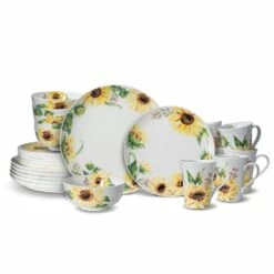 Deals 🧨 Mikasa® Sunflower 24 Piece Dinnerware Set, Service for 6 🤩