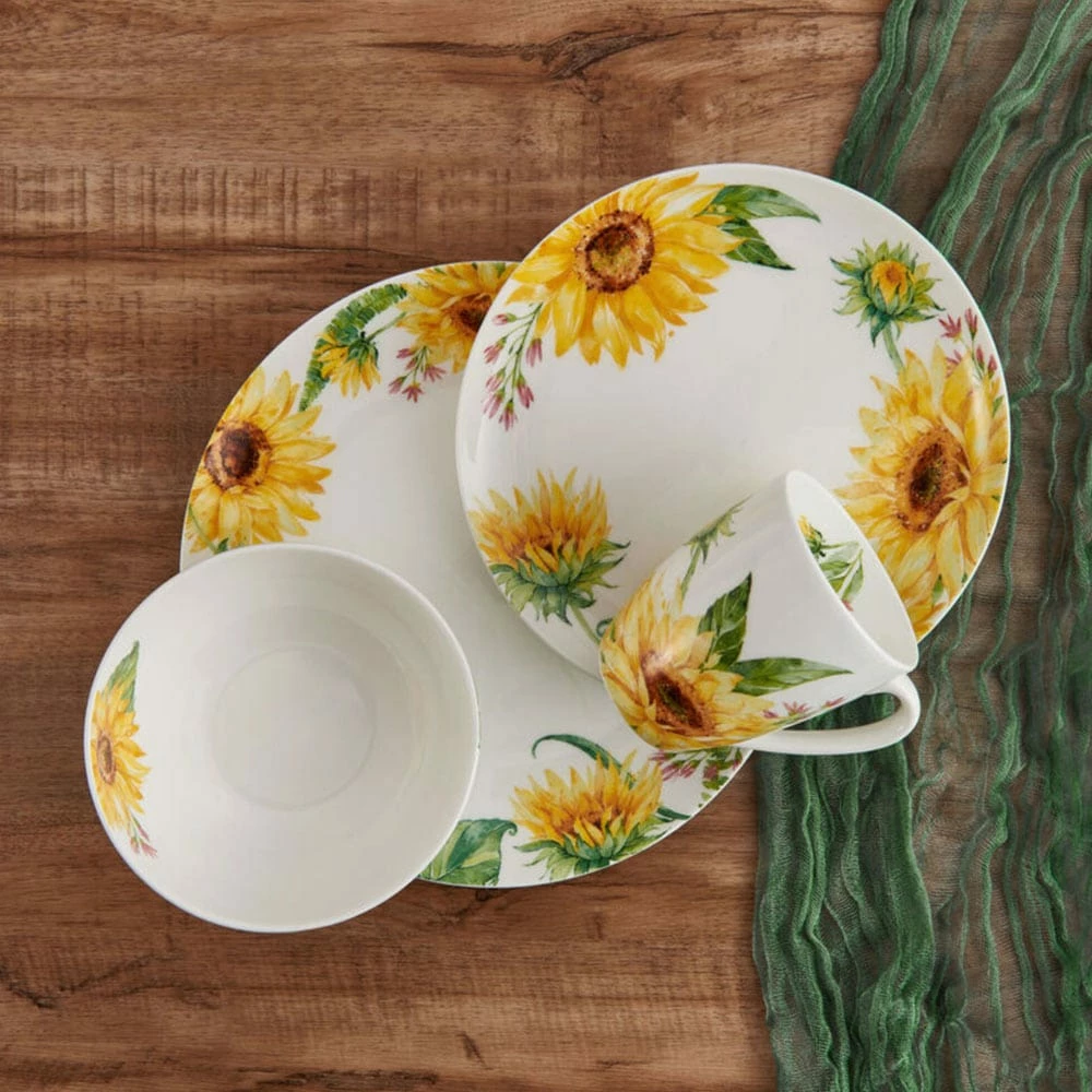 Deals 🧨 Mikasa® Sunflower 24 Piece Dinnerware Set, Service for 6 🤩 6 Deals 🧨 Mikasa® Sunflower 24 Piece Dinnerware Set, Service for 6 🤩 - Image 4