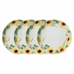 Cheap ⭐ Mikasa® Sunflower Set of 4 Dinner Plates 😍