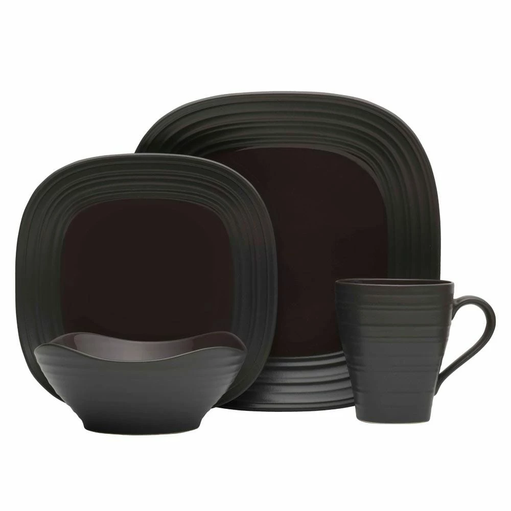 Buy 🎁 Mikasa® Swirl Graphite Square 16 Piece Dinnerware Set, Service for 4 💯 10 Buy 🎁 Mikasa® Swirl Graphite Square 16 Piece Dinnerware Set, Service for 4 💯 - Image 8