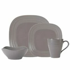 Coupon 😉 Mikasa® Swirl Mocha Square 4 Piece Place Setting ❤️