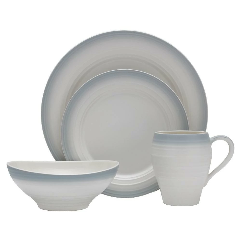Promo ✨ Mikasa® Swirl Ombre Grey 4 Piece Place Setting 😀 3 Promo ✨ Mikasa® Swirl Ombre Grey 4 Piece Place Setting 😀