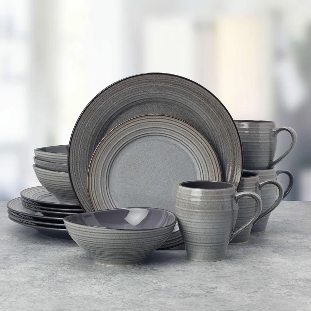 Promo 🔥 Mikasa® Swirl Speckle Graphite 16 Piece Dinnerware Set, Service for 4 🔥 4 Promo 🔥 Mikasa® Swirl Speckle Graphite 16 Piece Dinnerware Set, Service for 4 🔥 - Image 2