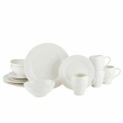 Cheapest ✨ Mikasa® Swirl White 16 Piece Dinnerware Set, Service for 4 👍