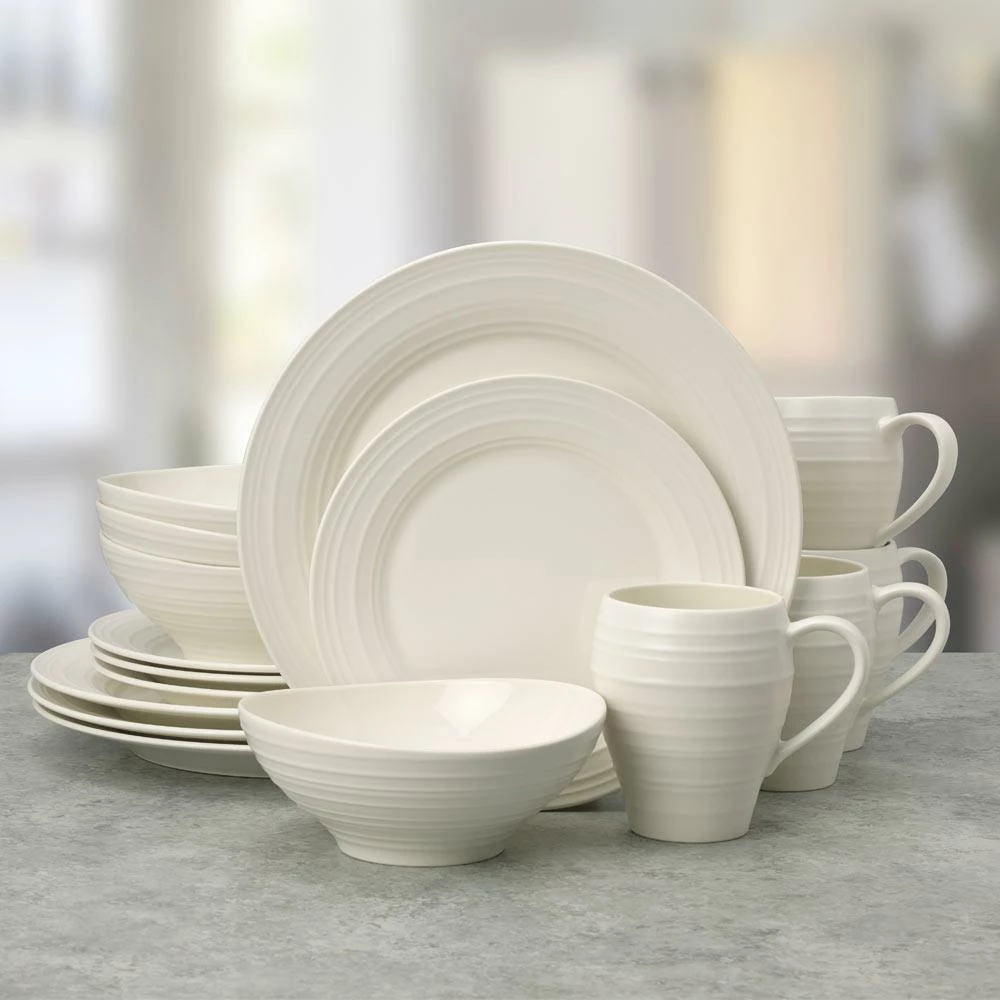 Cheapest ✨ Mikasa® Swirl White 16 Piece Dinnerware Set, Service for 4 👍 5 Cheapest ✨ Mikasa® Swirl White 16 Piece Dinnerware Set, Service for 4 👍 - Image 3