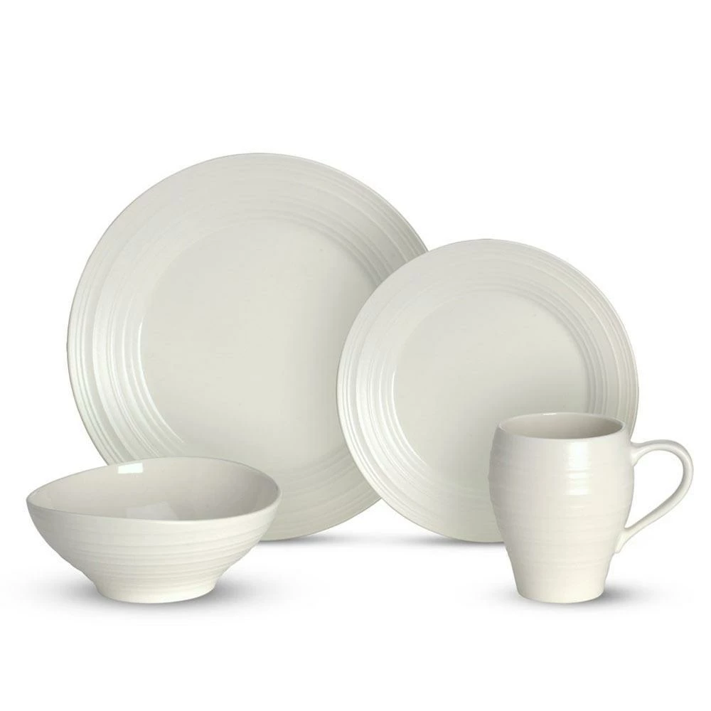 Best deal 😉 Mikasa® Swirl White 4 Piece Place Setting 😀 3 Best deal 😉 Mikasa® Swirl White 4 Piece Place Setting 😀