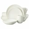 Promo 🔥 Mikasa® Swirl White Coupe 16 Piece Dinnerware Set, Service for 4 ⌛