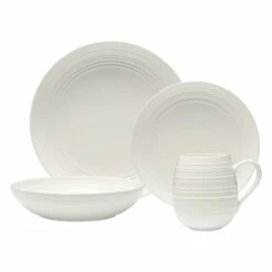 Buy 🧨 Mikasa® Swirl White Coupe 4 Piece Place Setting 😉
