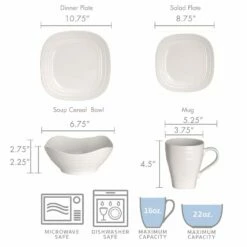 Wholesale 🤩 Mikasa® Swirl White Square 4 Piece Place Setting 🤩 -Mikasa Sales 2023 swirl white square 4 piece place setting 5056889 9