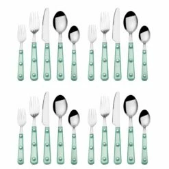 New 🛒 Mikasa® Translucent Green 20 Piece Flatware Set, Service for 4 😀 -Mikasa Sales 2023 translucent green 20 piece flatware set service for 4 5280586 4