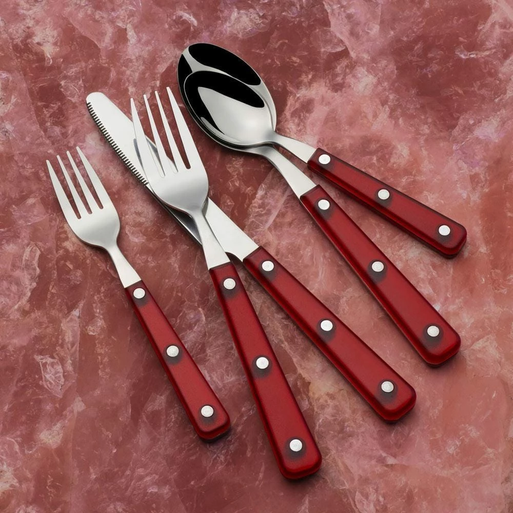 Budget 🧨 Mikasa® Translucent Red 20 Piece Flatware Set, Service for 4 ⌛ 4 Budget 🧨 Mikasa® Translucent Red 20 Piece Flatware Set, Service for 4 ⌛ - Image 2