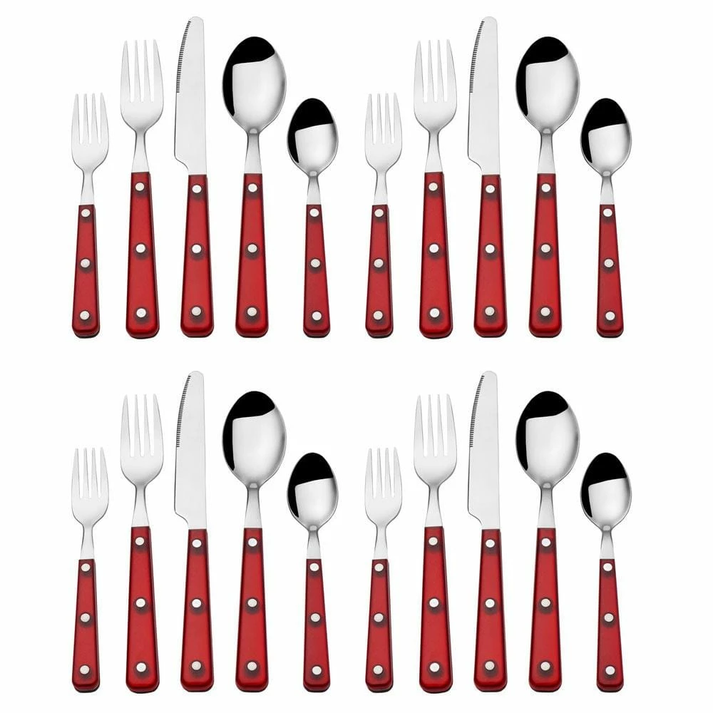 Budget 🧨 Mikasa® Translucent Red 20 Piece Flatware Set, Service for 4 ⌛ 6 Budget 🧨 Mikasa® Translucent Red 20 Piece Flatware Set, Service for 4 ⌛ - Image 4