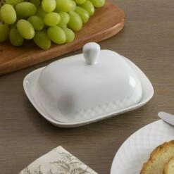 Best deal ✔️ Mikasa® Trellis White Covered Butter Dish 👍 -Mikasa Sales 2023 trellis white covered butter dish 5285631 3