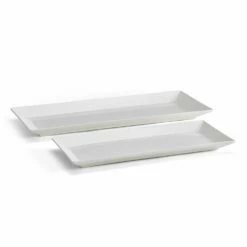 Cheap 👍 Mikasa® Trellis White Set of 2 Bread Trays 🔥