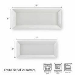 Cheap 👍 Mikasa® Trellis White Set of 2 Bread Trays 🔥 -Mikasa Sales 2023 trellis white set of 2 bread trays5293371 3