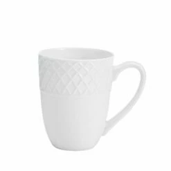 Hot Sale 💯 Mikasa® Trellis White Set of 4 Mugs 😉 -Mikasa Sales 2023 trellis white set of 4 mugs K45216694 2