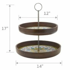 Best Pirce ❤️ Gourmet Basics® Vella 2 Tier Mango Wood Tray 💯 -Mikasa Sales 2023 vella 2 tier mango wood tray 5276662 5