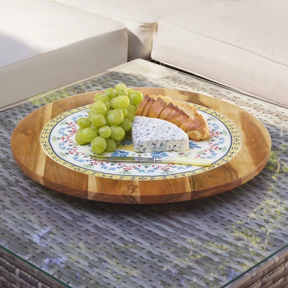 Deals ⌛ Gourmet Basics® Vella Lazy Susan Acacia Wood Serve Tray, 18 Inch 🧨 5 Deals ⌛ Gourmet Basics® Vella Lazy Susan Acacia Wood Serve Tray, 18 Inch 🧨 - Image 3