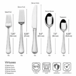 Brand new 😍 Mikasa® Virtuoso 65 Piece Flatware Set, Service for 12 🎁 -Mikasa Sales 2023 virtuoso 65 piece flatware set service for 12 5286115 7