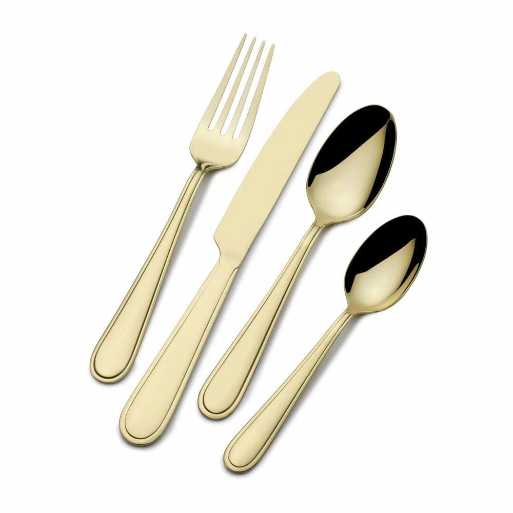 Best Pirce 👏 Gourmet Basics® Westfield Satin Champagne Gold 16 Piece Flatware Set, Service for 4 🔥 3 Best Pirce 👏 Gourmet Basics® Westfield Satin Champagne Gold 16 Piece Flatware Set, Service for 4 🔥