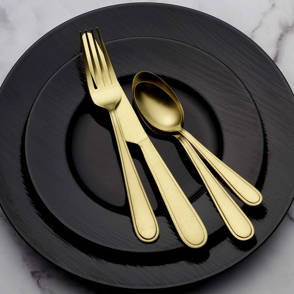 Best Pirce 👏 Gourmet Basics® Westfield Satin Champagne Gold 16 Piece Flatware Set, Service for 4 🔥 4 Best Pirce 👏 Gourmet Basics® Westfield Satin Champagne Gold 16 Piece Flatware Set, Service for 4 🔥 - Image 2