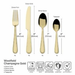Best Pirce 👏 Gourmet Basics® Westfield Satin Champagne Gold 16 Piece Flatware Set, Service for 4 🔥 13 Best Pirce 👏 Gourmet Basics® Westfield Satin Champagne Gold 16 Piece Flatware Set, Service for 4 🔥 -Mikasa Sales 2023 westfield satin champagne gold 16 piece flatware set service for 4 5286483 5