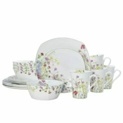 Wholesale 😀 Mikasa® Wildflower Garden Square 16 Piece Dinnerware Set, Service for 4 🎁
