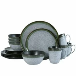 Cheap 👍 Mikasa® Willa Green 16 Piece Dinnerware Set, Service for 4 🧨