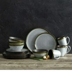 Cheap 👍 Mikasa® Willa Green 16 Piece Dinnerware Set, Service for 4 🧨 -Mikasa Sales 2023 willa green 16 piece dinnerware set service for 4 5256263 5