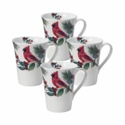 Wholesale ✨ Mikasa® Winter Cardinal Set of 4 Mugs 🎁