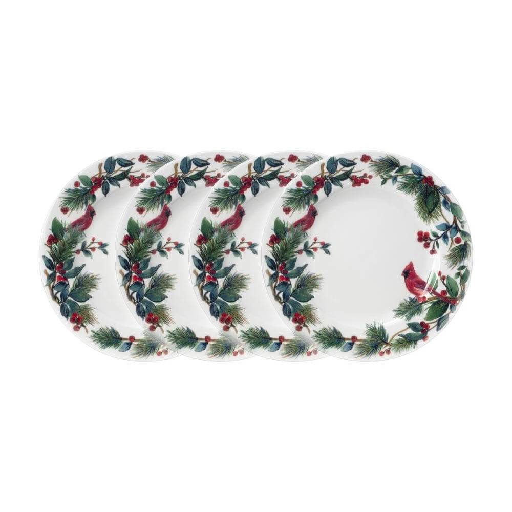 Coupon 🎁 Mikasa® Winter Cardinal Set of 4 Salad Plates 🔥 3 Coupon 🎁 Mikasa® Winter Cardinal Set of 4 Salad Plates 🔥