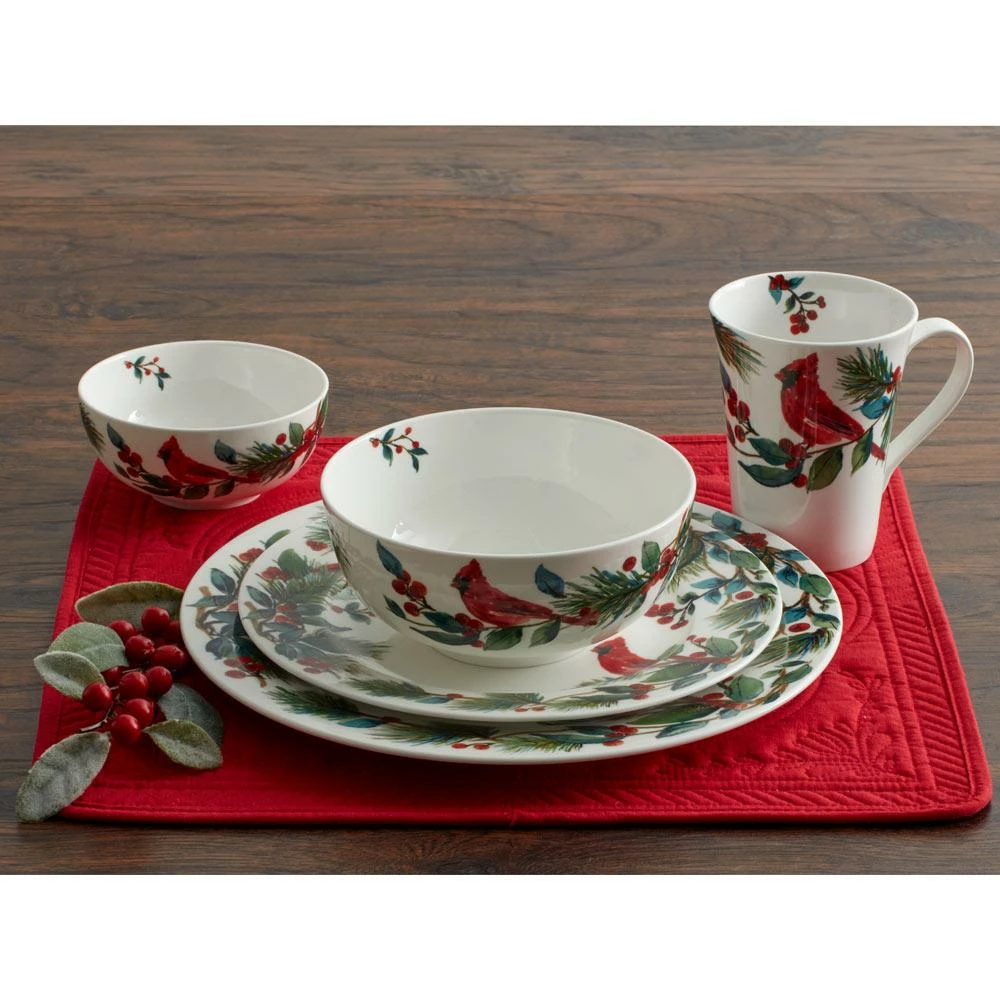 Coupon ⭐ Mikasa® Winter Cardinal Set of 4 Soup Cereal Bowls 🎉 4 Coupon ⭐ Mikasa® Winter Cardinal Set of 4 Soup Cereal Bowls 🎉 - Image 2