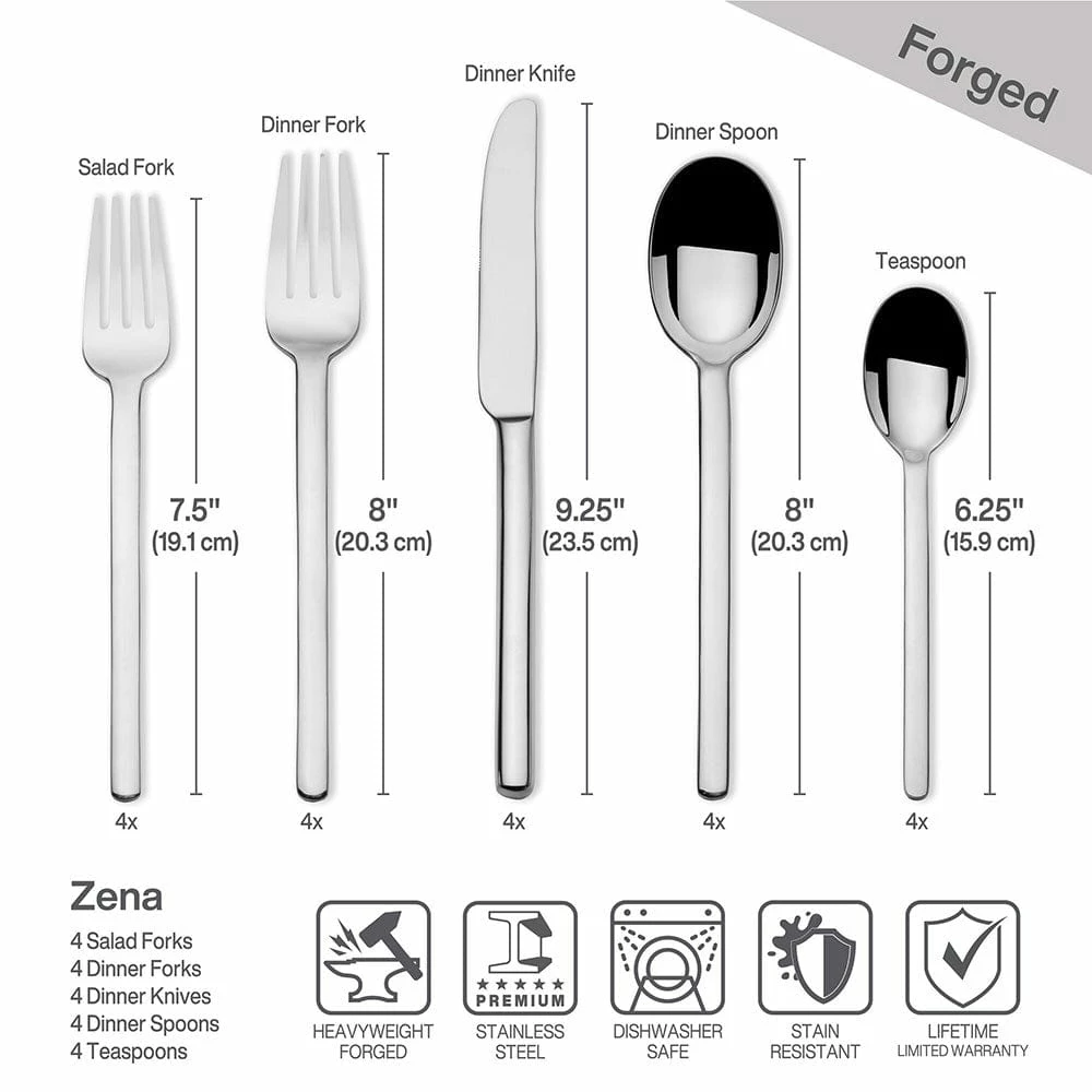 Brand new 😍 Mikasa® Zena 20 Piece Flatware Set, Service for 4 😍 7 Brand new 😍 Mikasa® Zena 20 Piece Flatware Set, Service for 4 😍 - Image 5
